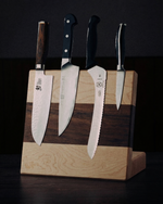 Double Sided Magnetic Knife Stand - Maple and Black Walnut