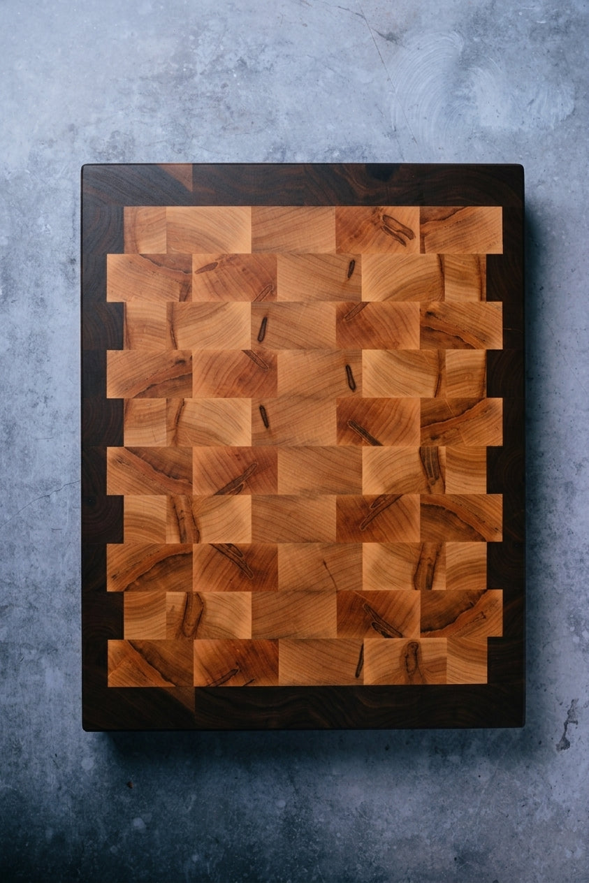The Chef - End Grain Butcher Board - 16" x 20" - Ambrosia Maple